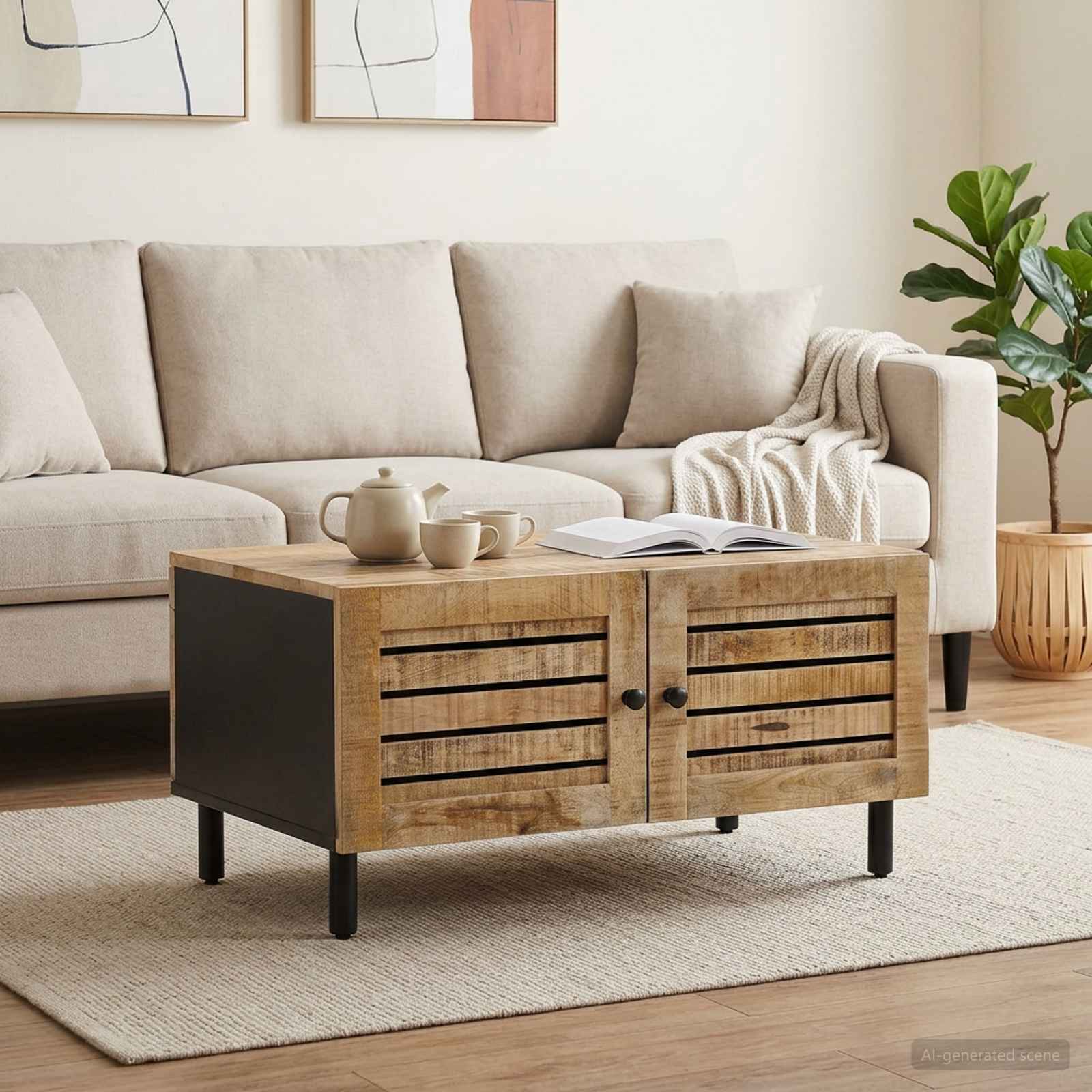 Salontafel Naturel 80 x 50 x 40 cm Massief Mango Hout is nu te koop bij PeponiXL, paradijselijk wonen!