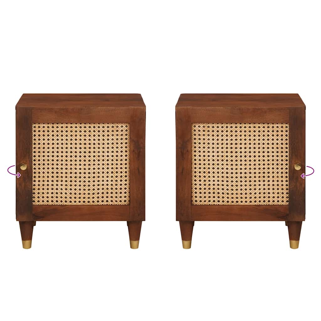 Nachtkastje Bruin 40 x 33,5 x 46 cm Massief acaciahout is nu te koop bij PeponiXL, paradijselijk wonen!