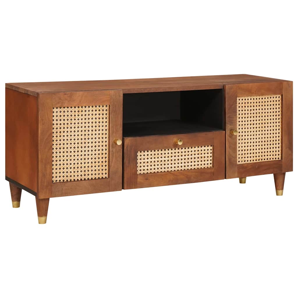 TV-kast met lade Bruin 105 x 33,5 x 46 cm Massief Mango Hout is nu te koop bij PeponiXL, paradijselijk wonen!