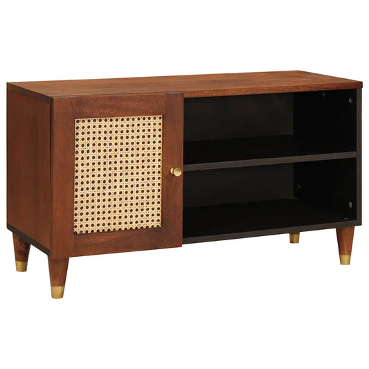 TV-kast met plank Bruin 80 x 31,5 x 46 cm Massief Mango Hout is nu te koop bij PeponiXL, paradijselijk wonen!
