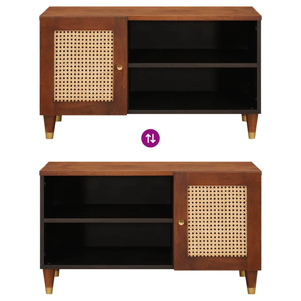 TV-kast met plank Bruin 80 x 31,5 x 46 cm Massief Mango Hout