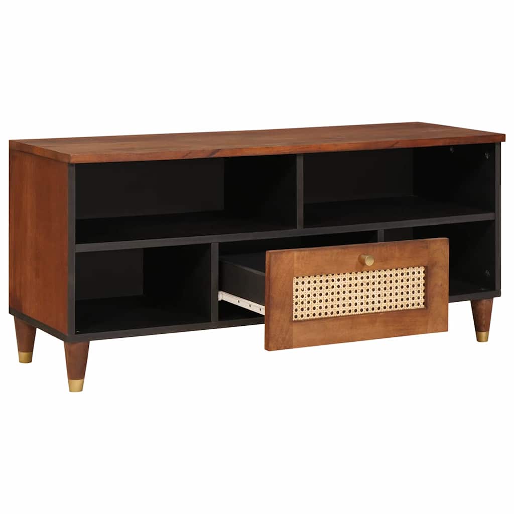 TV-kast met lade Bruin 100 x 33,5 x 46 cm Massief Mango Hout is nu te koop bij PeponiXL, paradijselijk wonen!