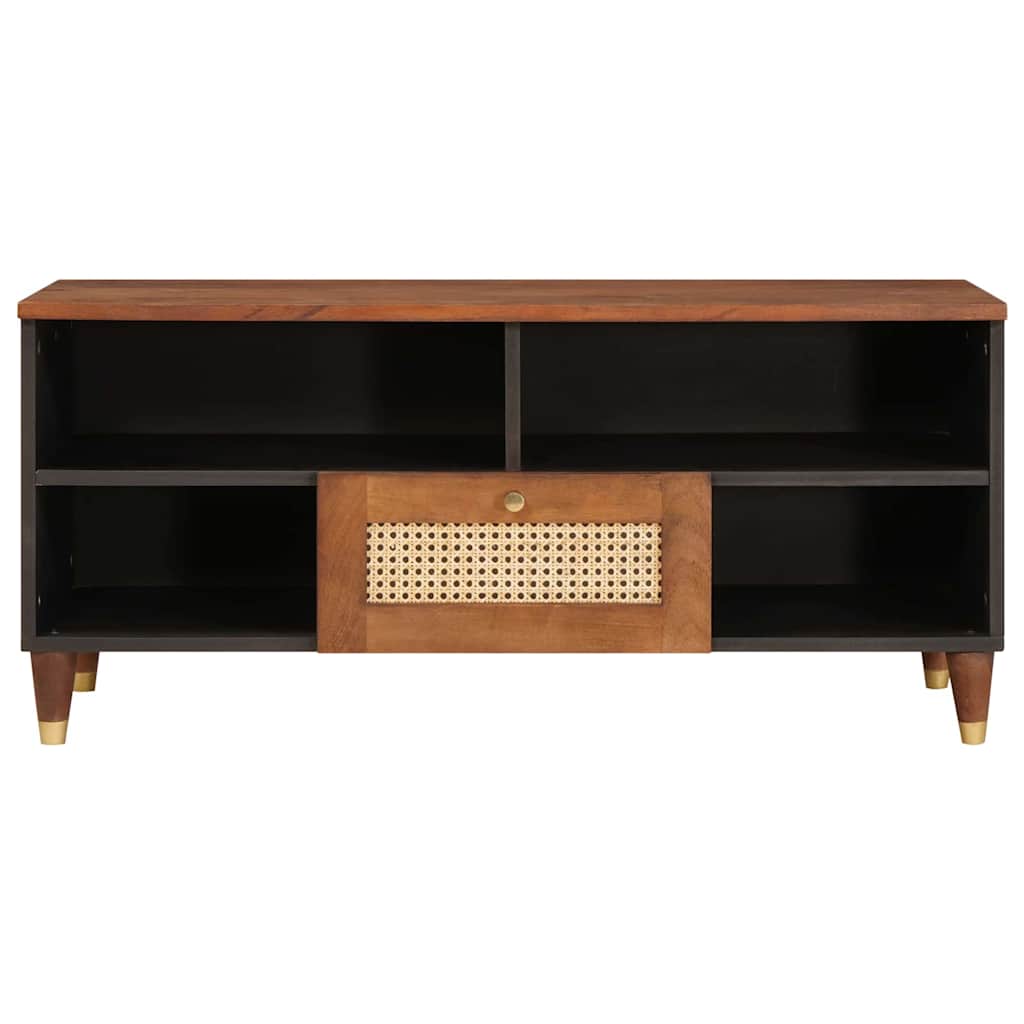 TV-kast met lade Bruin 100 x 33,5 x 46 cm Massief Mango Hout is nu te koop bij PeponiXL, paradijselijk wonen!