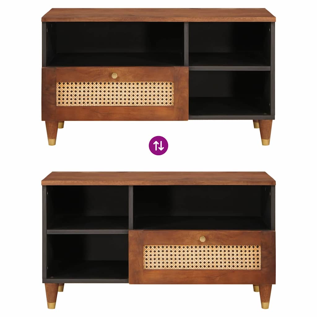 TV-kast met lade Bruin 80 x 33,5 x 46 cm Massief Mango Hout is nu te koop bij PeponiXL, paradijselijk wonen!