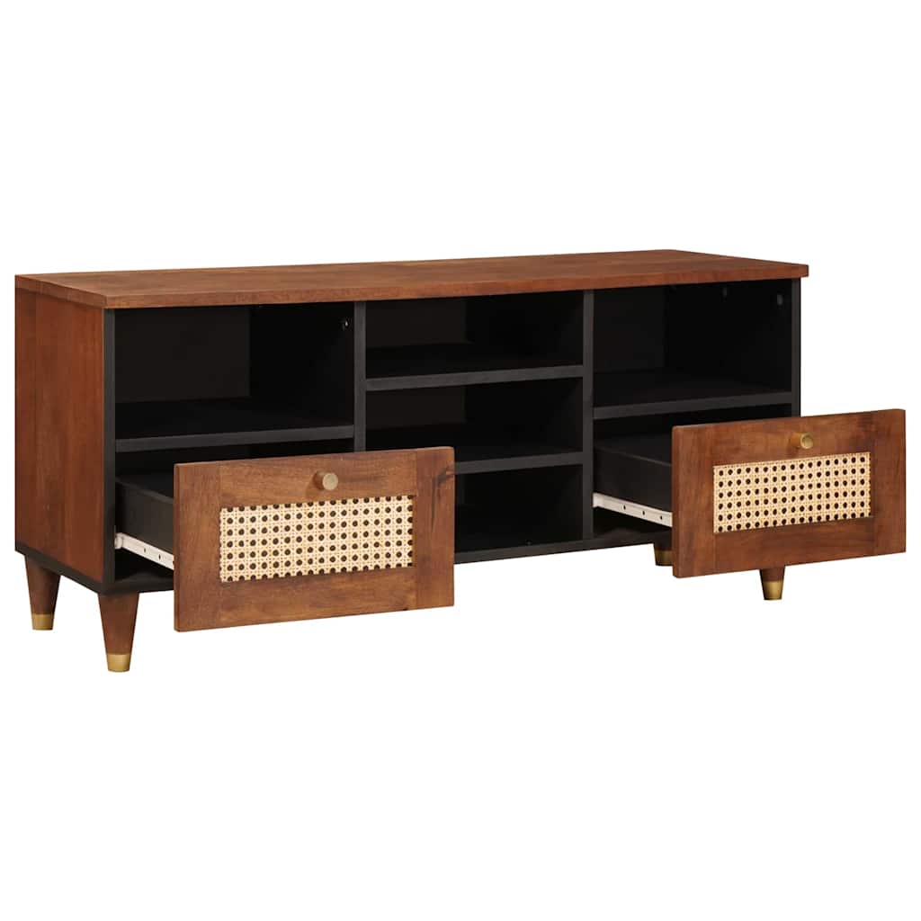 TV-kast met lade Bruin 100 x 33,5 x 46 cm Massief Mango Hout is nu te koop bij PeponiXL, paradijselijk wonen!
