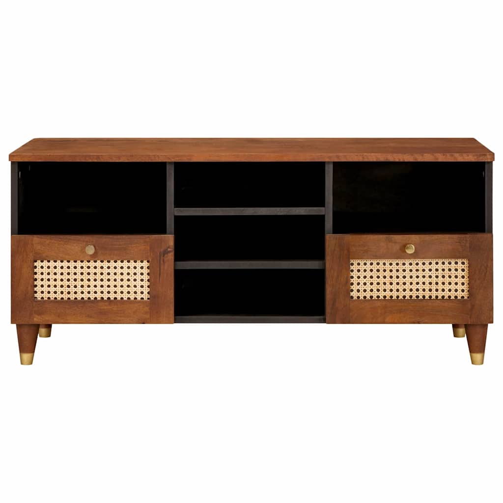 TV-kast met lade Bruin 100 x 33,5 x 46 cm Massief Mango Hout is nu te koop bij PeponiXL, paradijselijk wonen!