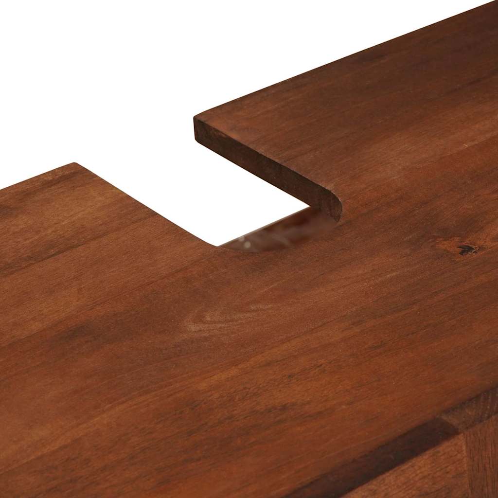Wastafelkast met plank Bruin 62 x 33 x 58 cm Bewerkt hout is nu te koop bij PeponiXL, paradijselijk wonen!