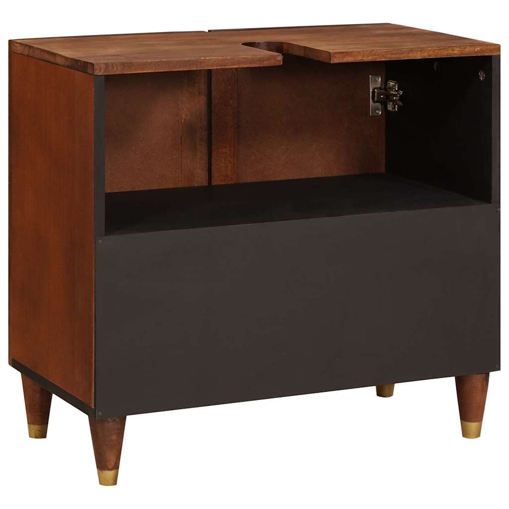 Wastafelkast met plank Bruin 62 x 33 x 58 cm Bewerkt hout is nu te koop bij PeponiXL, paradijselijk wonen!