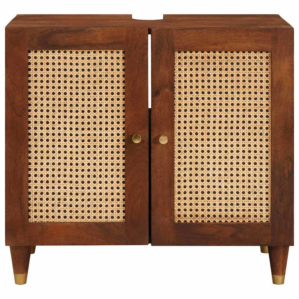 Wastafelkast met plank Bruin 62 x 33 x 58 cm Bewerkt hout is nu te koop bij PeponiXL, paradijselijk wonen!