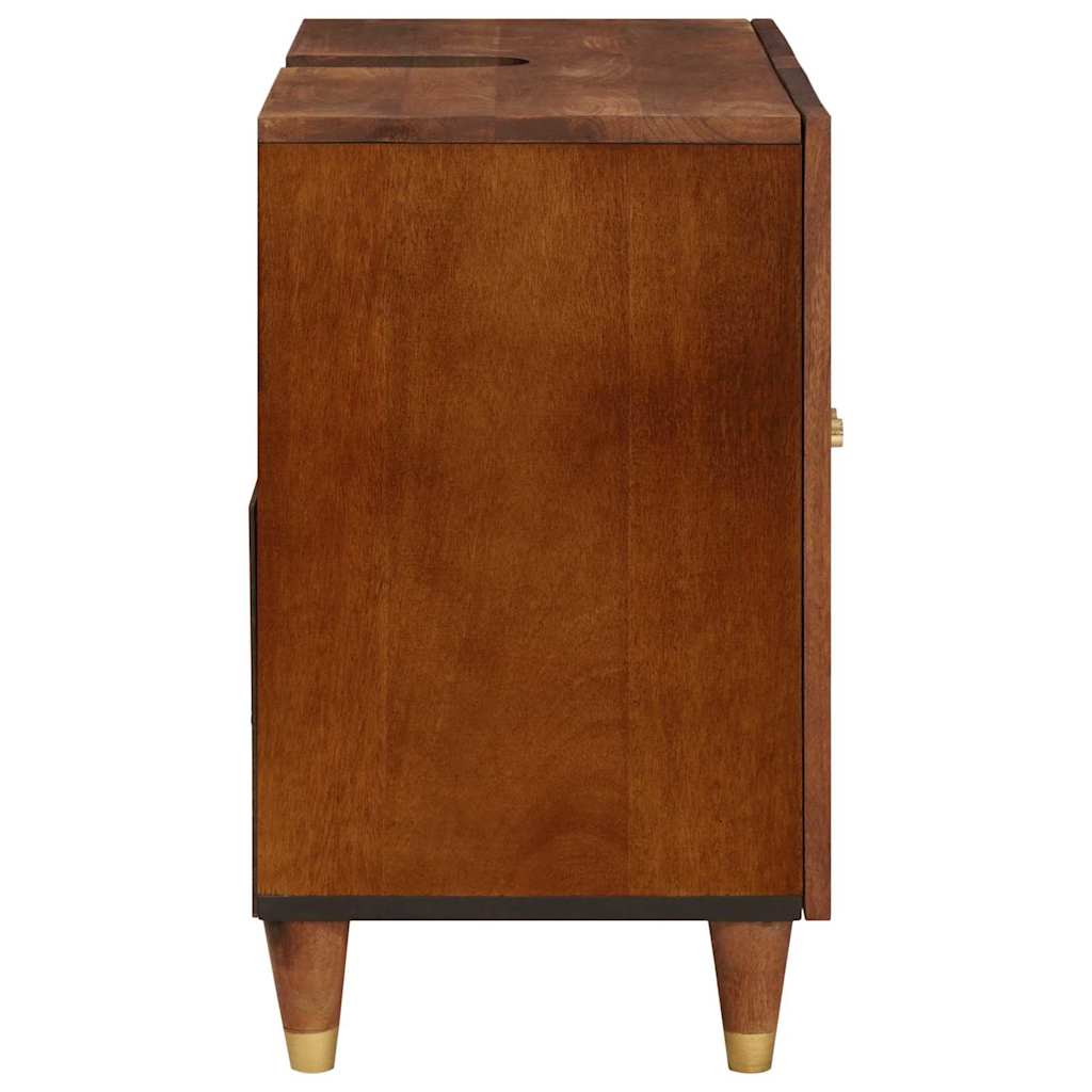 Wastafelkast met plank Bruin 62 x 33 x 58 cm Bewerkt hout is nu te koop bij PeponiXL, paradijselijk wonen!