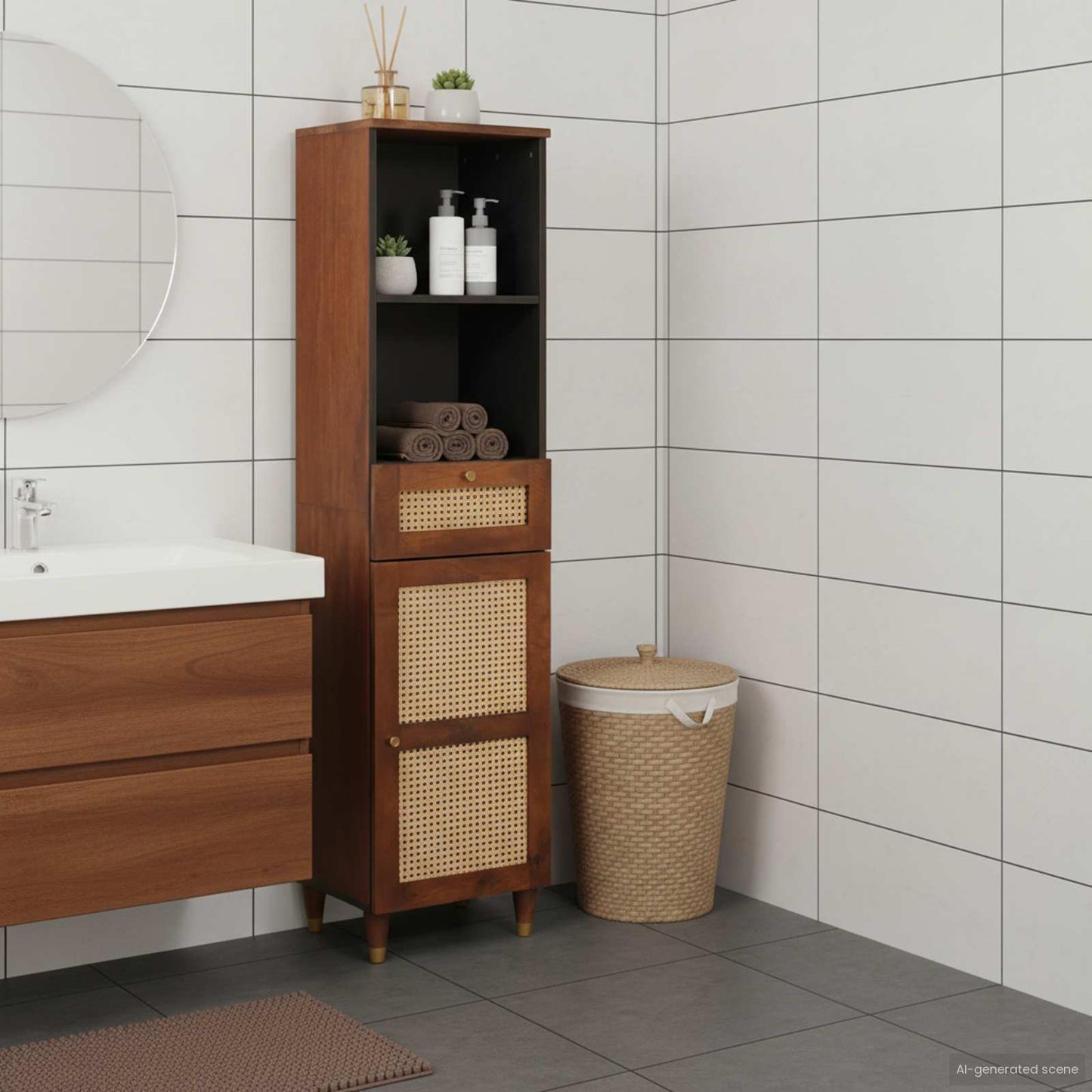 Dressoir met lade Bruin 38 x 33,5 x 160 cm Massief Mango Hout is nu te koop bij PeponiXL, paradijselijk wonen!