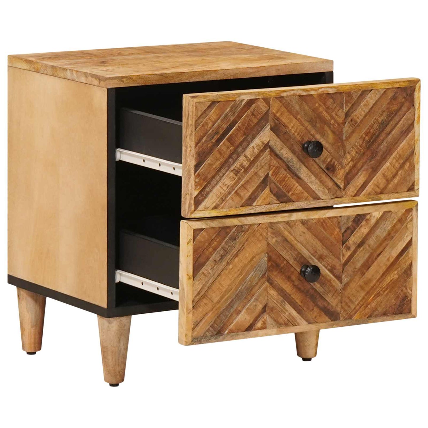 Nachtkastje 2 pcs Bruin 40 x 33,5 x 46 cm Massief Mango Hout is nu te koop bij PeponiXL, paradijselijk wonen!