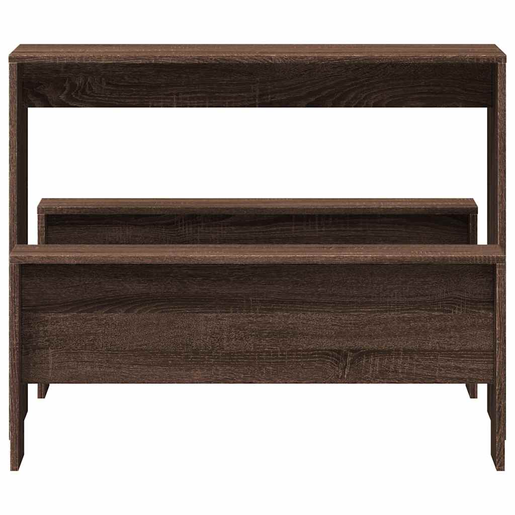 3-delige Eettafel en bankenset bewerkt hout bruin eikenkleur is nu te koop bij PeponiXL, paradijselijk wonen!