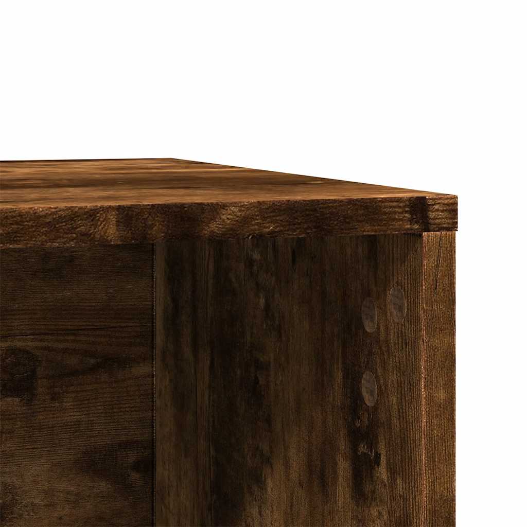 Kattenbakkast 60x40x40 cm bewerkt hout gerookt eikenkleurig is nu te koop bij PeponiXL, paradijselijk wonen!