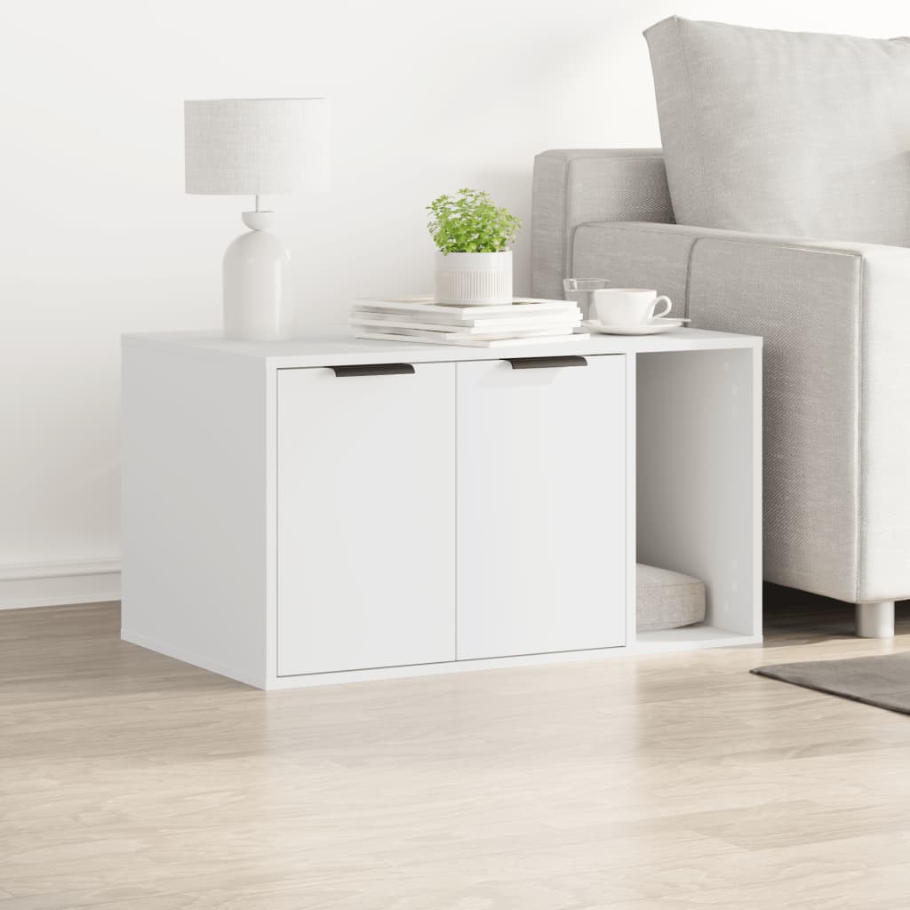 Kattenbakkast 80x50x45 cm bewerkt hout wit is nu te koop bij PeponiXL, paradijselijk wonen!