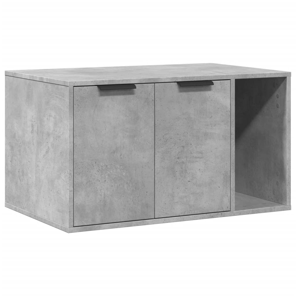 Kattenbakkast 80x50x45 cm bewerkt hout betongrijs is nu te koop bij PeponiXL, paradijselijk wonen!