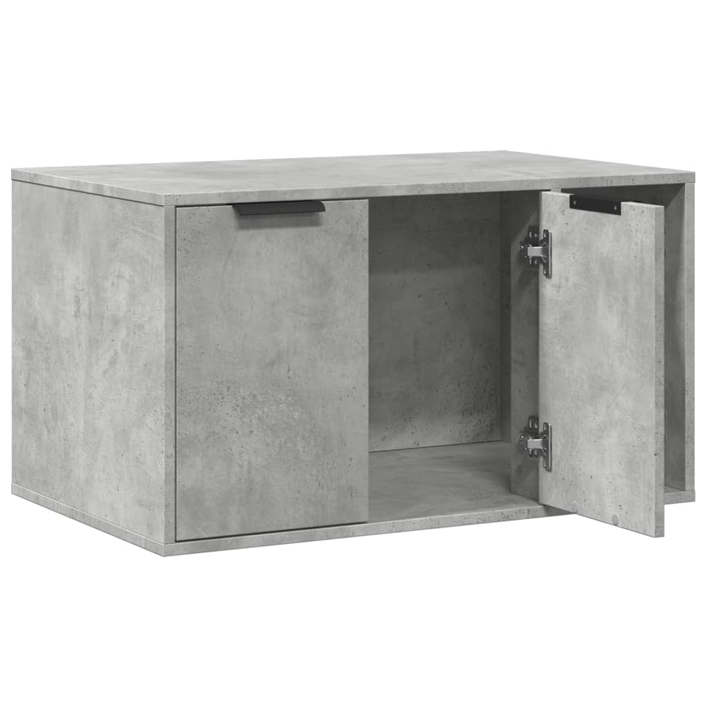 Kattenbakkast 80x50x45 cm bewerkt hout betongrijs is nu te koop bij PeponiXL, paradijselijk wonen!