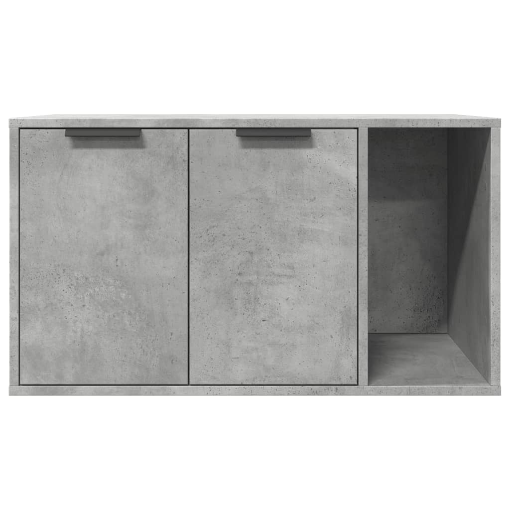 Kattenbakkast 80x50x45 cm bewerkt hout betongrijs is nu te koop bij PeponiXL, paradijselijk wonen!