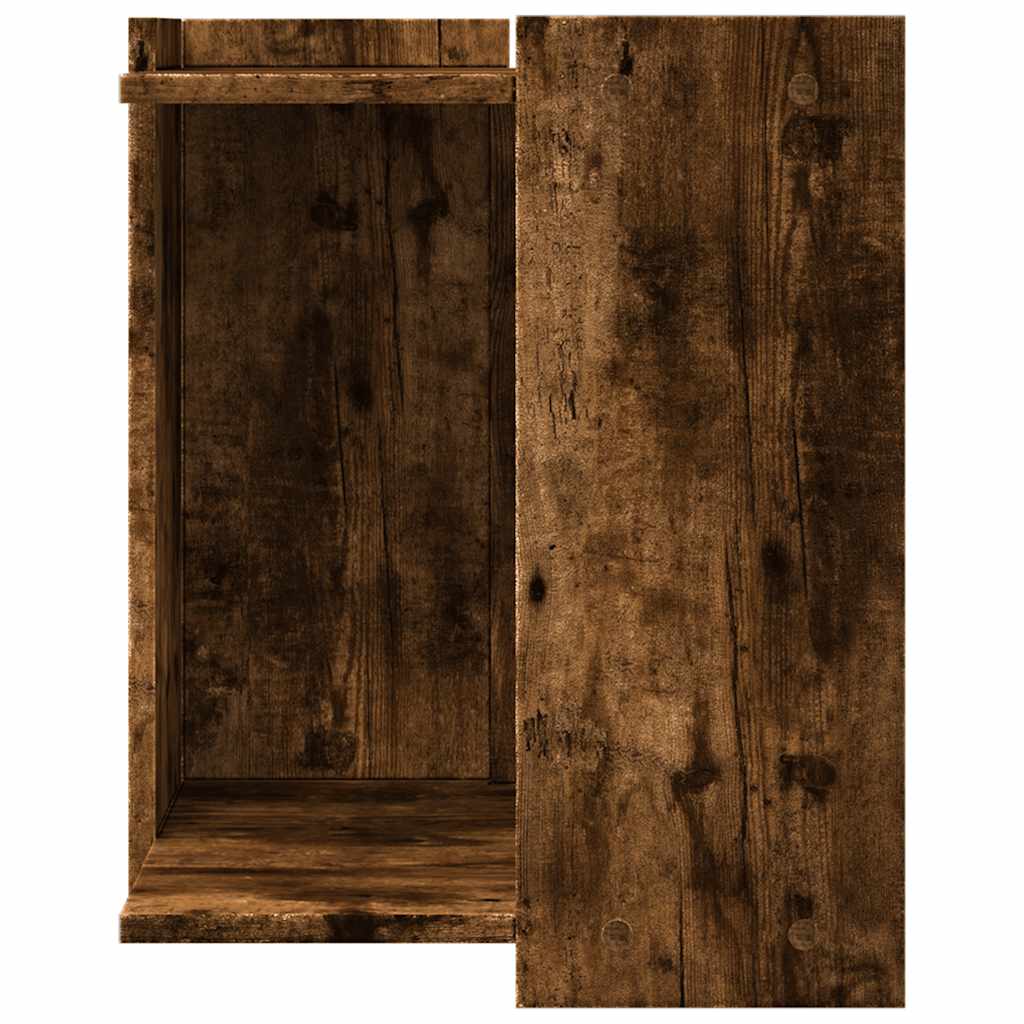 Kattenbakkast 42x42x51 cm bewerkt hout gerookt eikenkleurig is nu te koop bij PeponiXL, paradijselijk wonen!