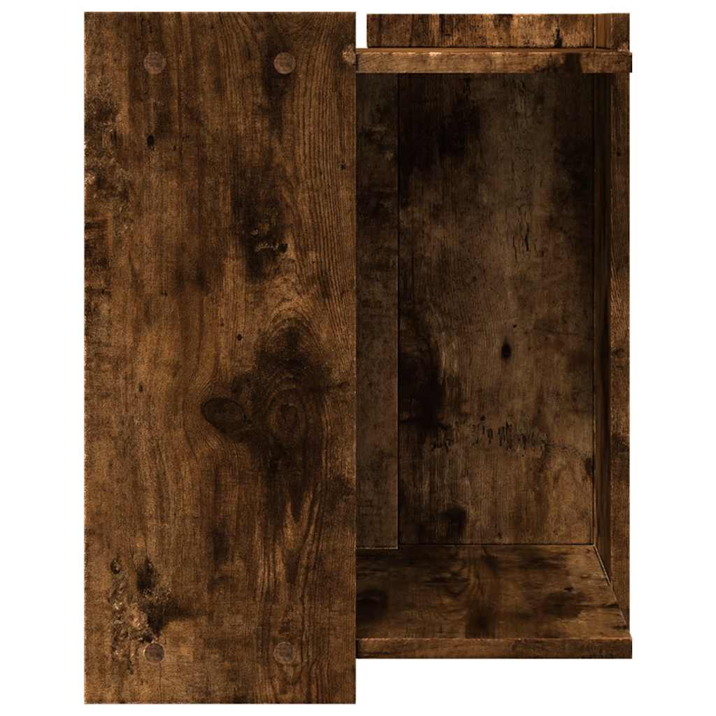 Kattenbakkast 42x42x51 cm bewerkt hout gerookt eikenkleurig is nu te koop bij PeponiXL, paradijselijk wonen!