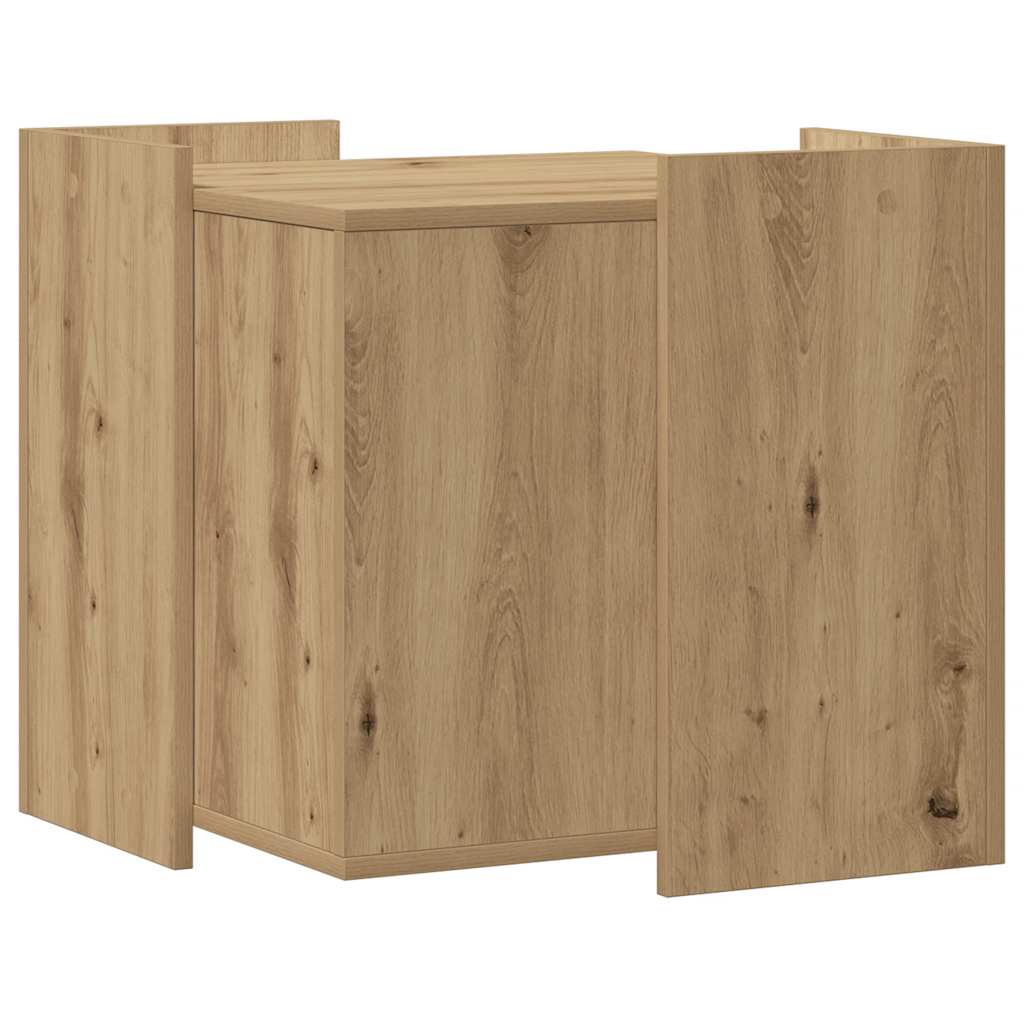 Kattenbakkast 53x53x51 cm bewerkt hout artisanaal eikenkleurig is nu te koop bij PeponiXL, paradijselijk wonen!