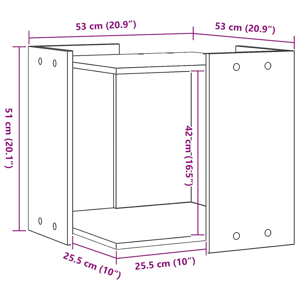 Kattenbakkast 53x53x51 cm bewerkt hout artisanaal eikenkleurig is nu te koop bij PeponiXL, paradijselijk wonen!