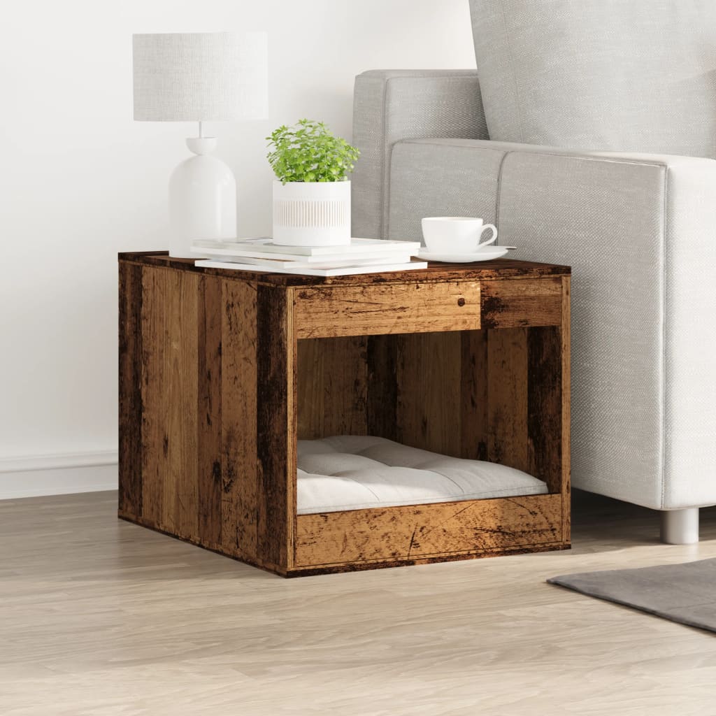 Kattenbakkast 47x59x42 cm bewerkt hout oud houtkleurig is nu te koop bij PeponiXL, paradijselijk wonen!