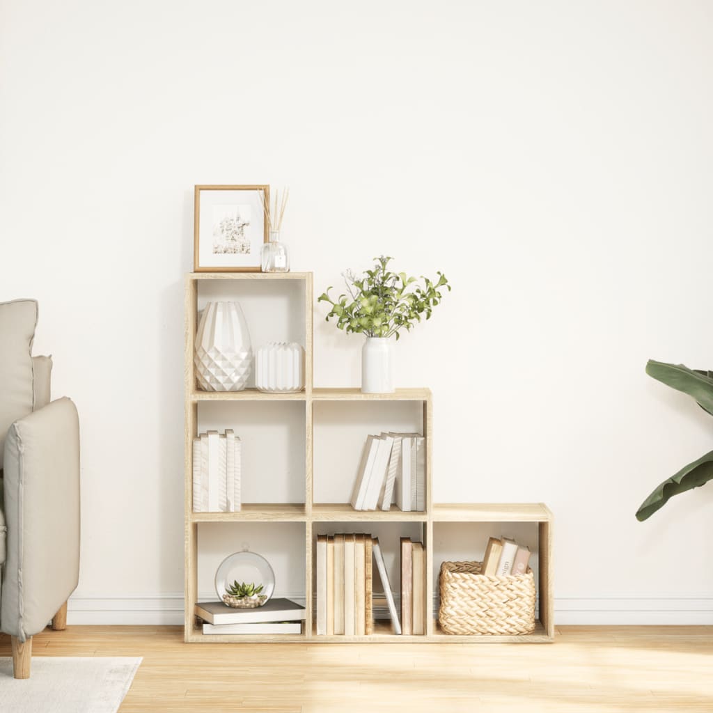 Kamerscherm / boekenkast 3-laags 99x29x99 cm hout sonoma eiken is nu te koop bij PeponiXL, paradijselijk wonen!