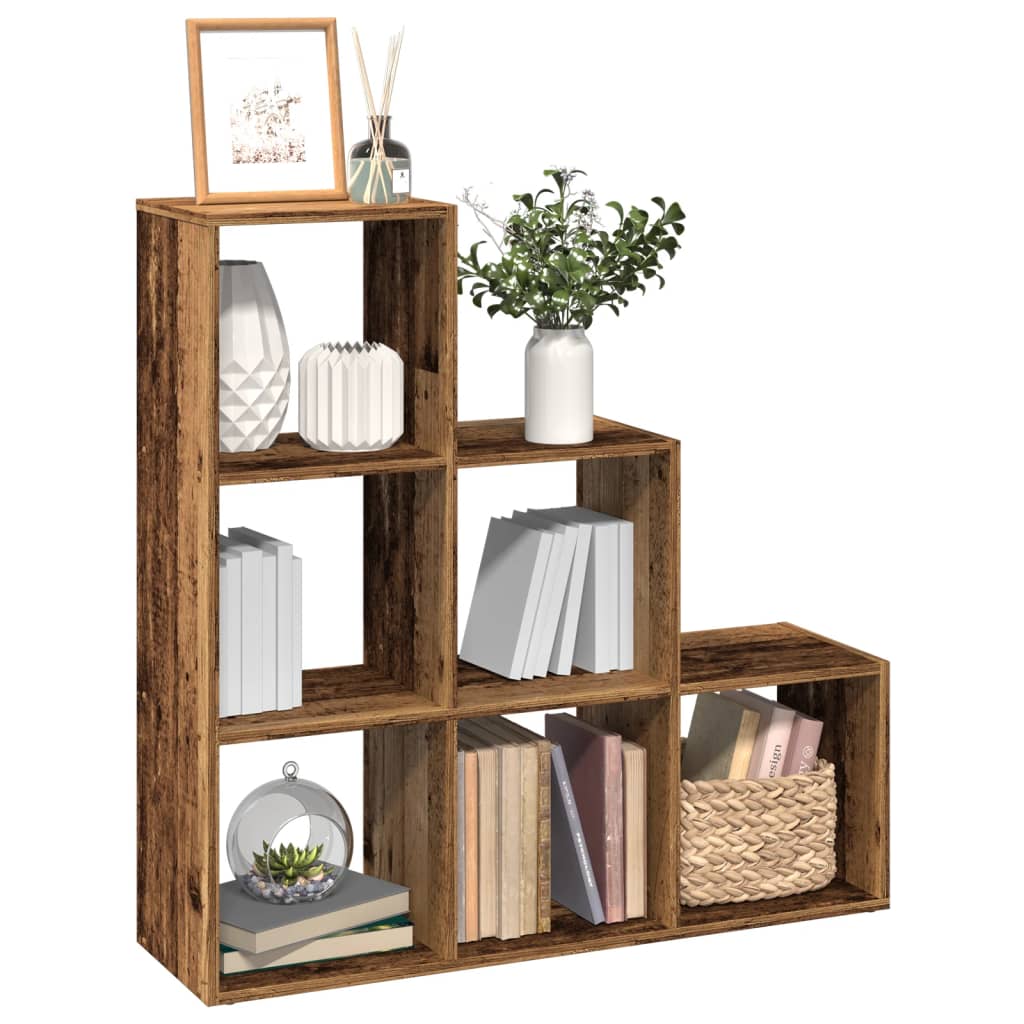 Kamerscherm / boekenkast 3-laags 99x29x99 cm hout oud houtkleur is nu te koop bij PeponiXL, paradijselijk wonen!