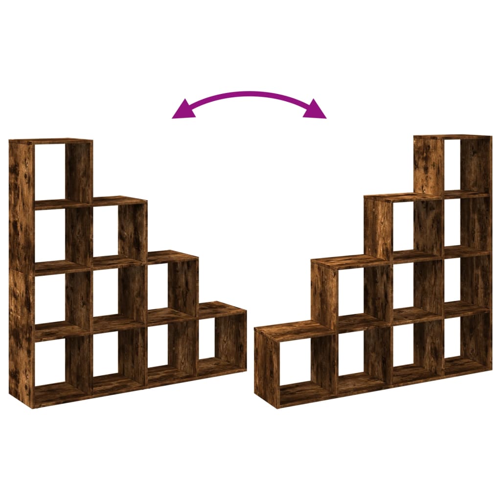 Kamerscherm / boekenkast 131,5x29x131,5 cm hout gerookt eiken is nu te koop bij PeponiXL, paradijselijk wonen!