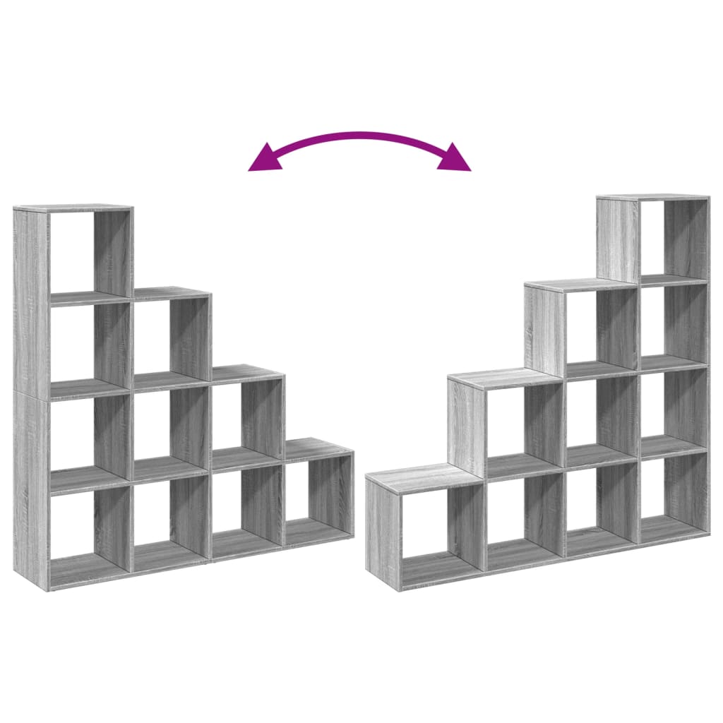 Kamerscherm / boekenkast 131,5x29x131,5 cm hout grijs sonoma is nu te koop bij PeponiXL, paradijselijk wonen!