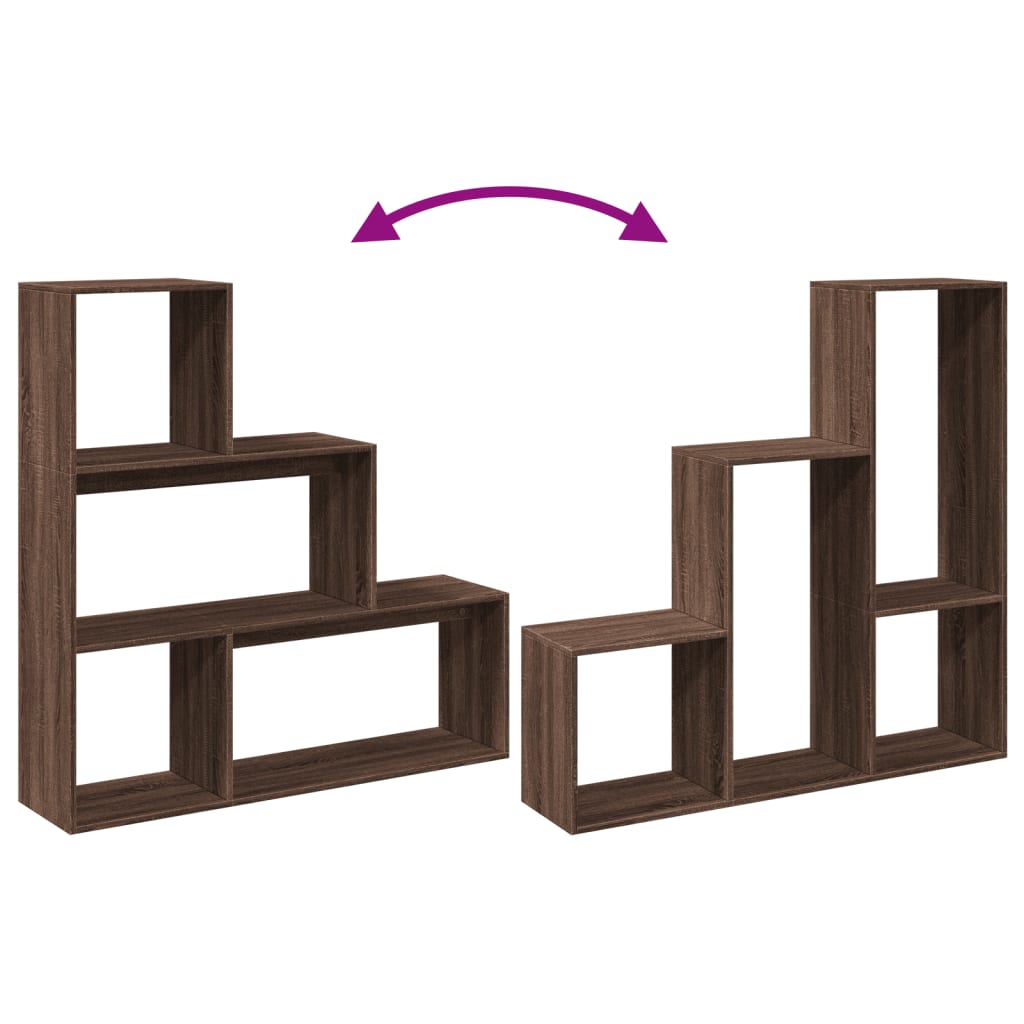 Kamerscherm / boekenkast 3-laags 123x29x123 cm hout bruin eiken is nu te koop bij PeponiXL, paradijselijk wonen!