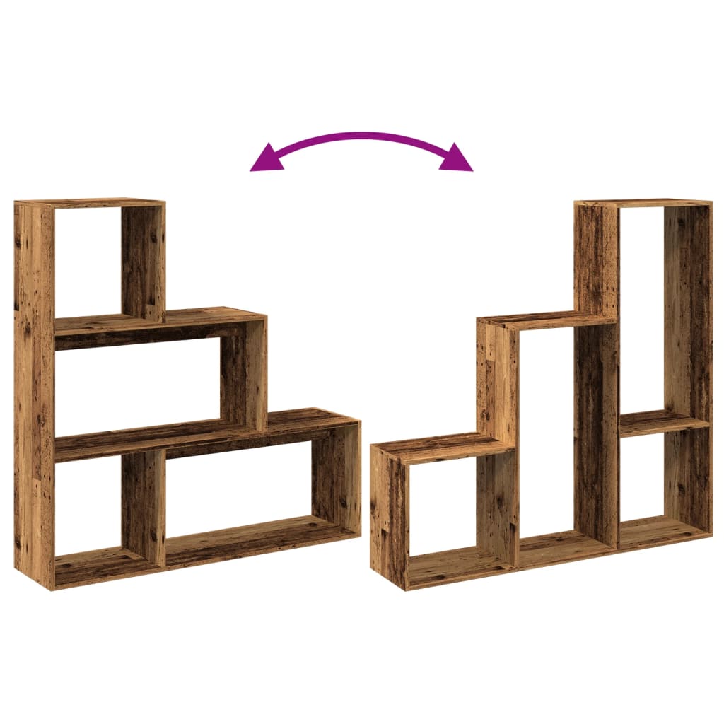 Kamerscherm / boekenkast 3-laags 123x29x123 cm hout oud hout is nu te koop bij PeponiXL, paradijselijk wonen!