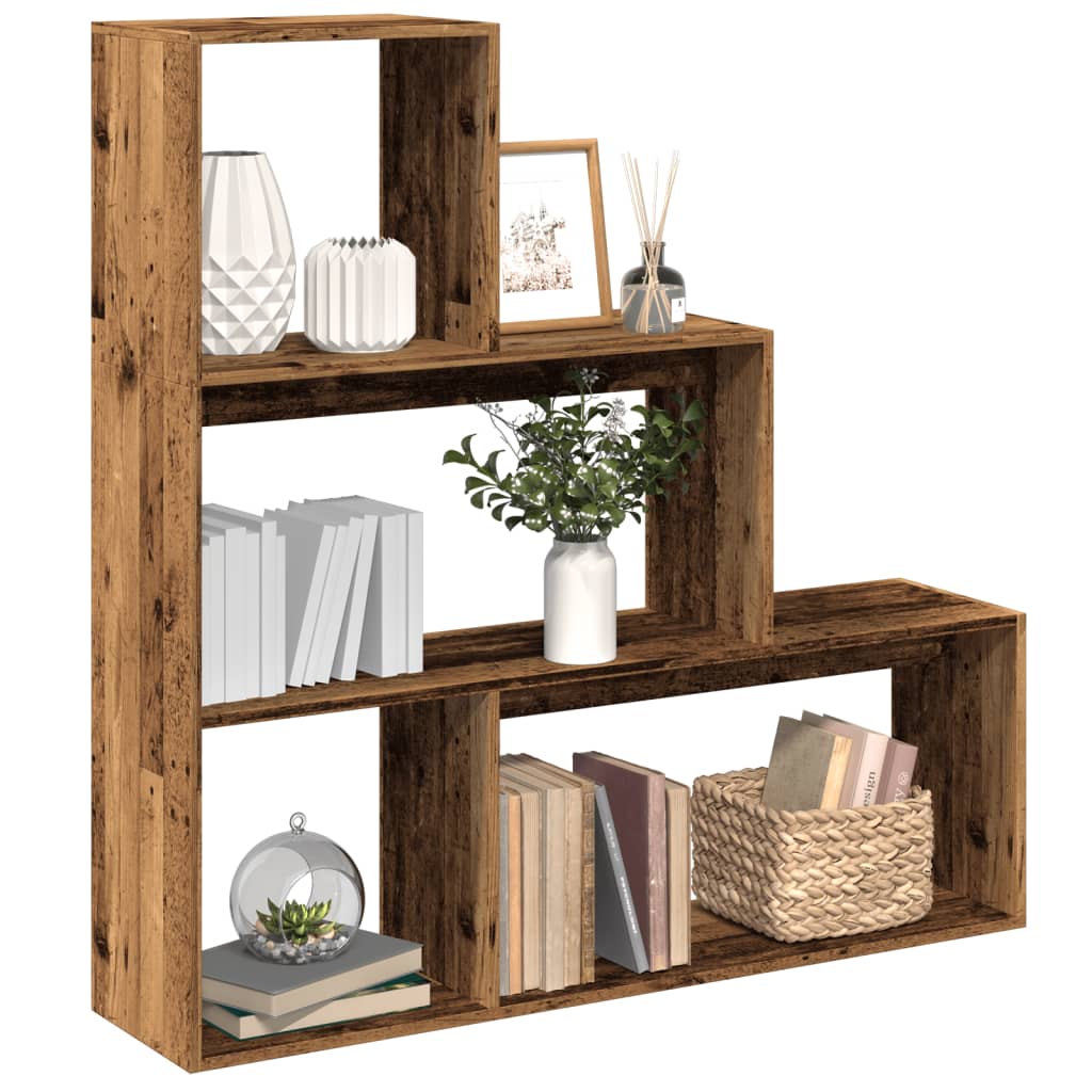 Kamerscherm / boekenkast 3-laags 123x29x123 cm hout oud hout is nu te koop bij PeponiXL, paradijselijk wonen!
