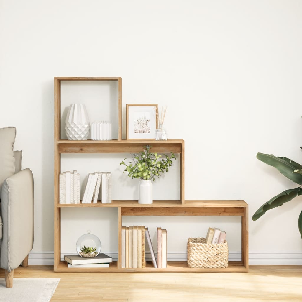 Kamerscherm / boekenkast 123x29x123 cm hout artisanaal eiken is nu te koop bij PeponiXL, paradijselijk wonen!