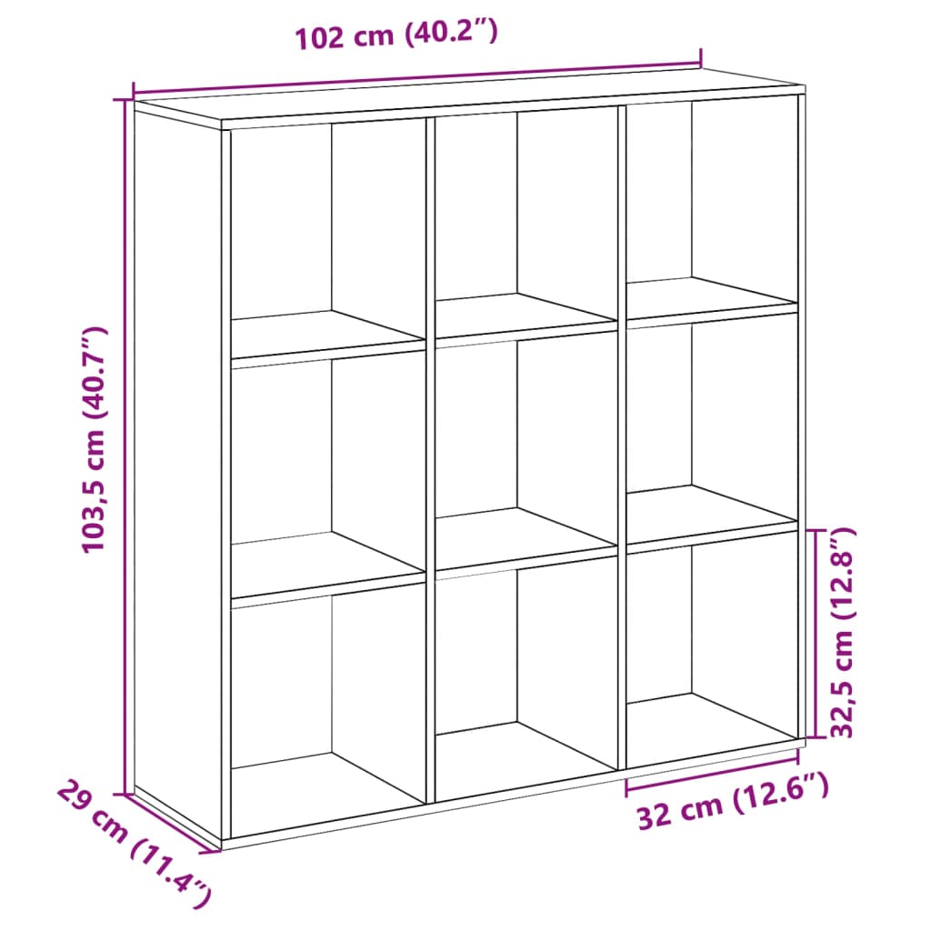 Kamerscherm / boekenkast 102x29x103,5 cm hout sonoma eikenkleur is nu te koop bij PeponiXL, paradijselijk wonen!