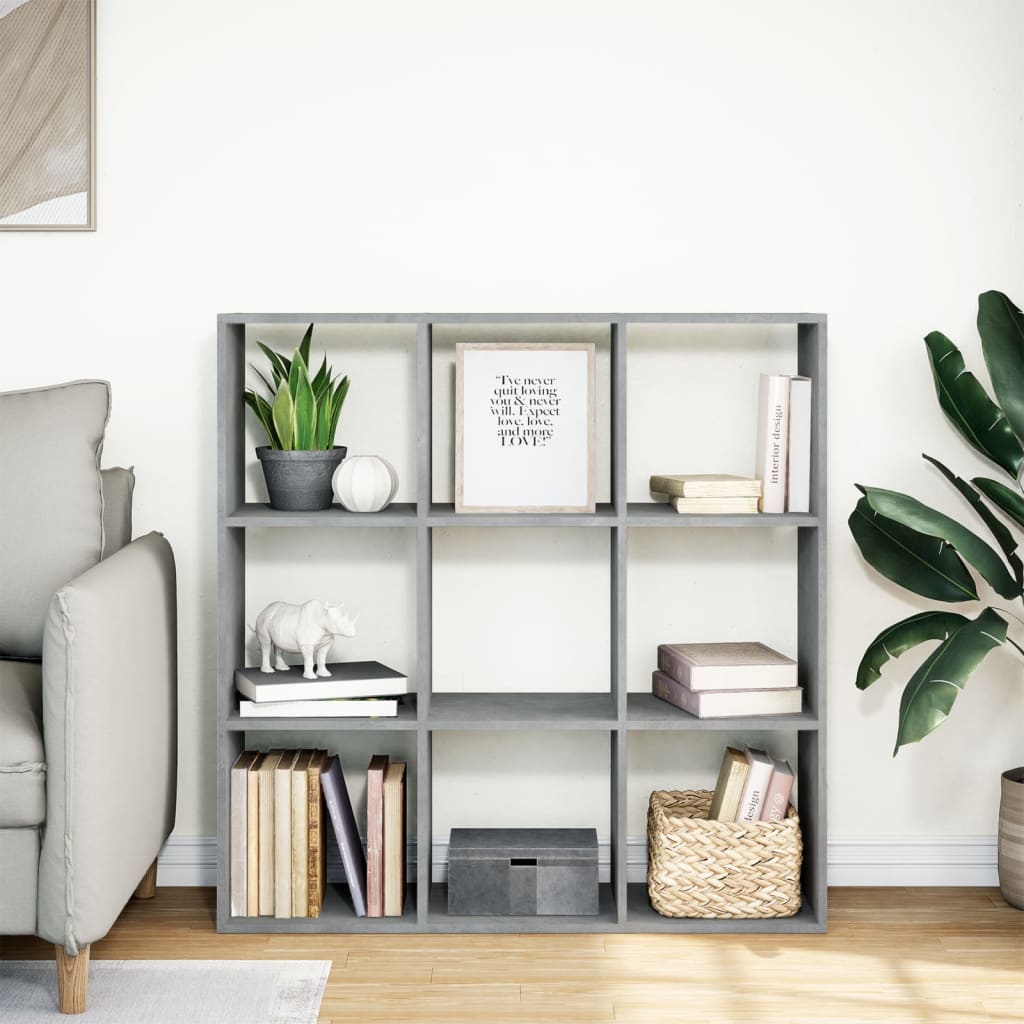 Kamerscherm / boekenkast 102x29x103,5 cm hout betongrijs is nu te koop bij PeponiXL, paradijselijk wonen!
