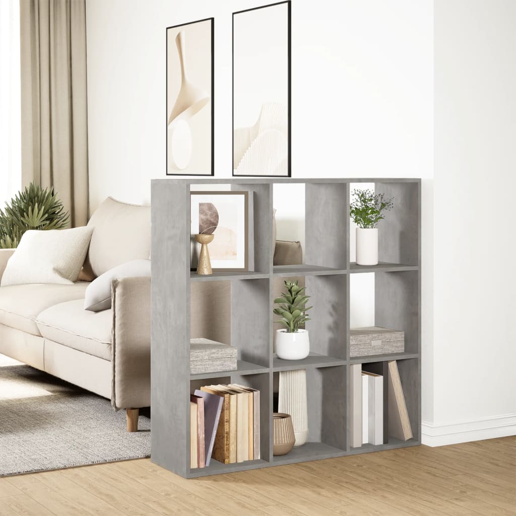Kamerscherm / boekenkast 102x29x103,5 cm hout betongrijs is nu te koop bij PeponiXL, paradijselijk wonen!