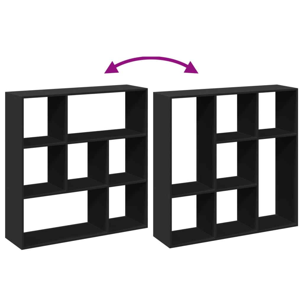 Kamerscherm / boekenkast 102x29x103,5 cm bewerkt hout zwart is nu te koop bij PeponiXL, paradijselijk wonen!