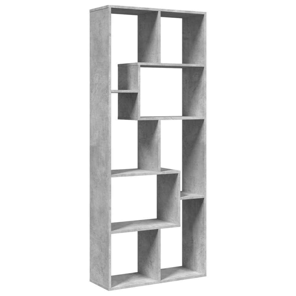 Kamerscherm / boekenkast 67x25x161,5 cm bewerkt hout betongrijs is nu te koop bij PeponiXL, paradijselijk wonen!