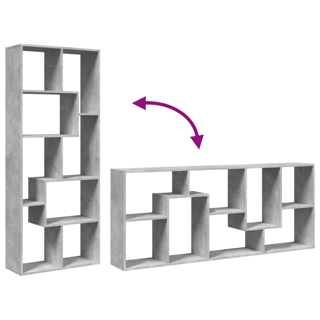 Kamerscherm / boekenkast 67x25x161,5 cm bewerkt hout betongrijs is nu te koop bij PeponiXL, paradijselijk wonen!
