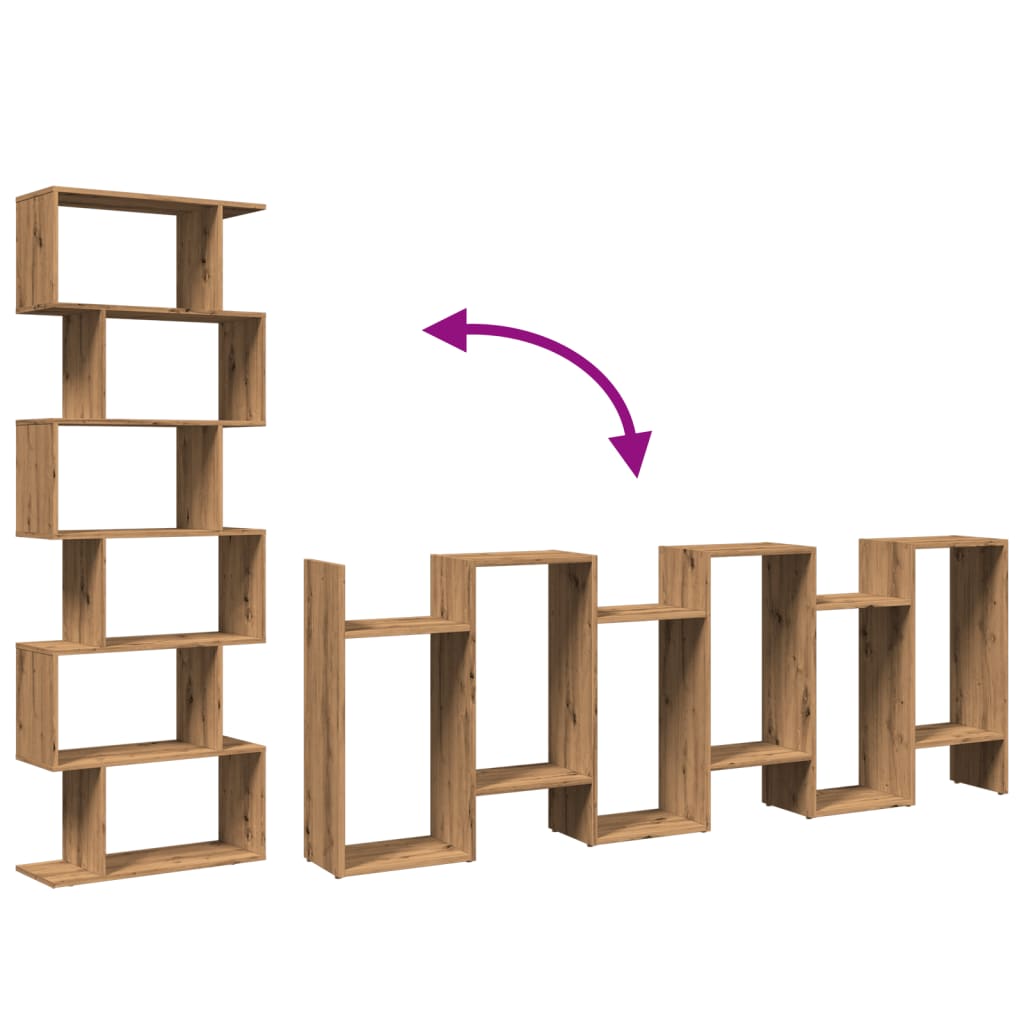 Kamerscherm / boekenkast 6-laags 70x24x193 cm hout artisanaal is nu te koop bij PeponiXL, paradijselijk wonen!