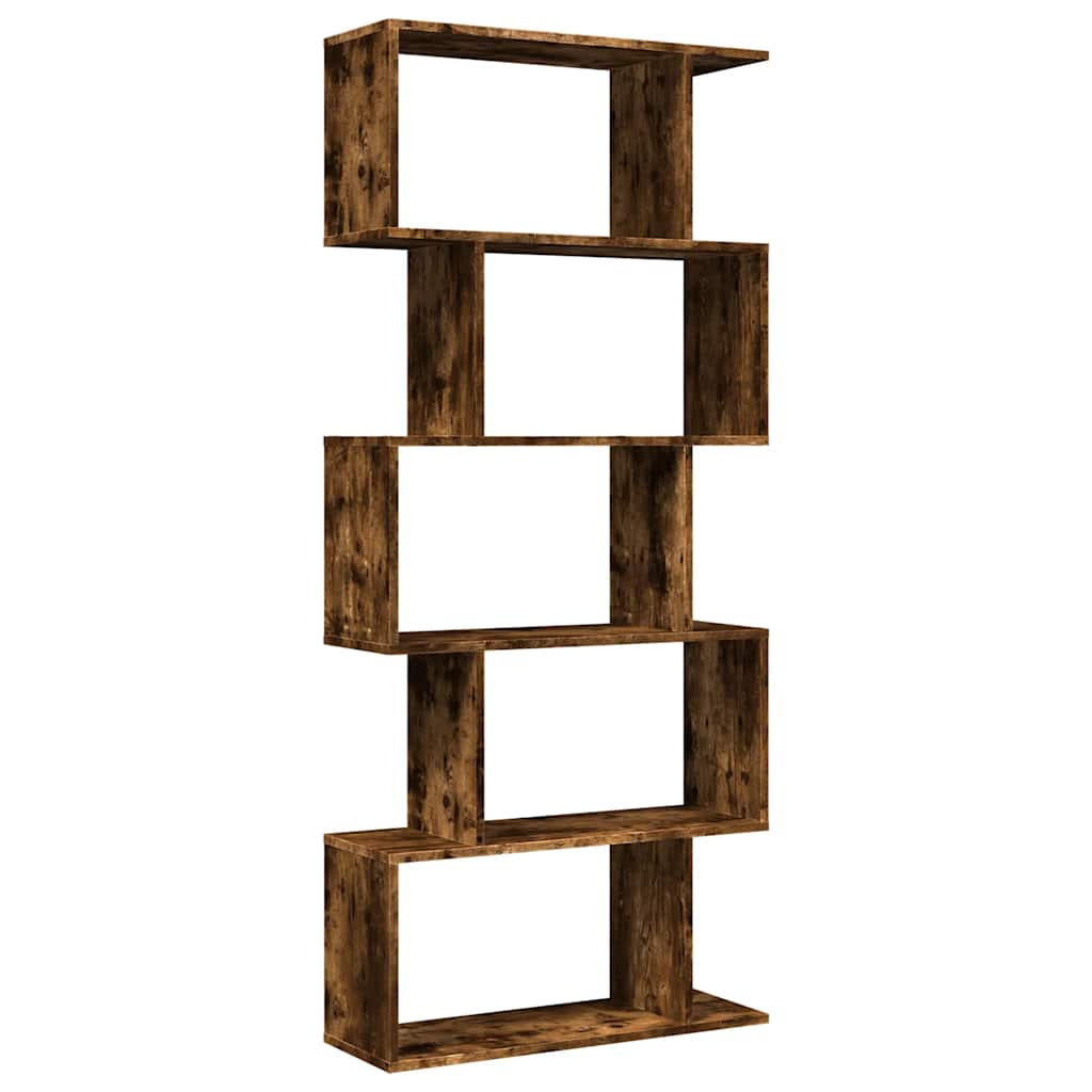 Kamerscherm / boekenkast 5-laags 70x24x161 cm hout gerookt eik is nu te koop bij PeponiXL, paradijselijk wonen!