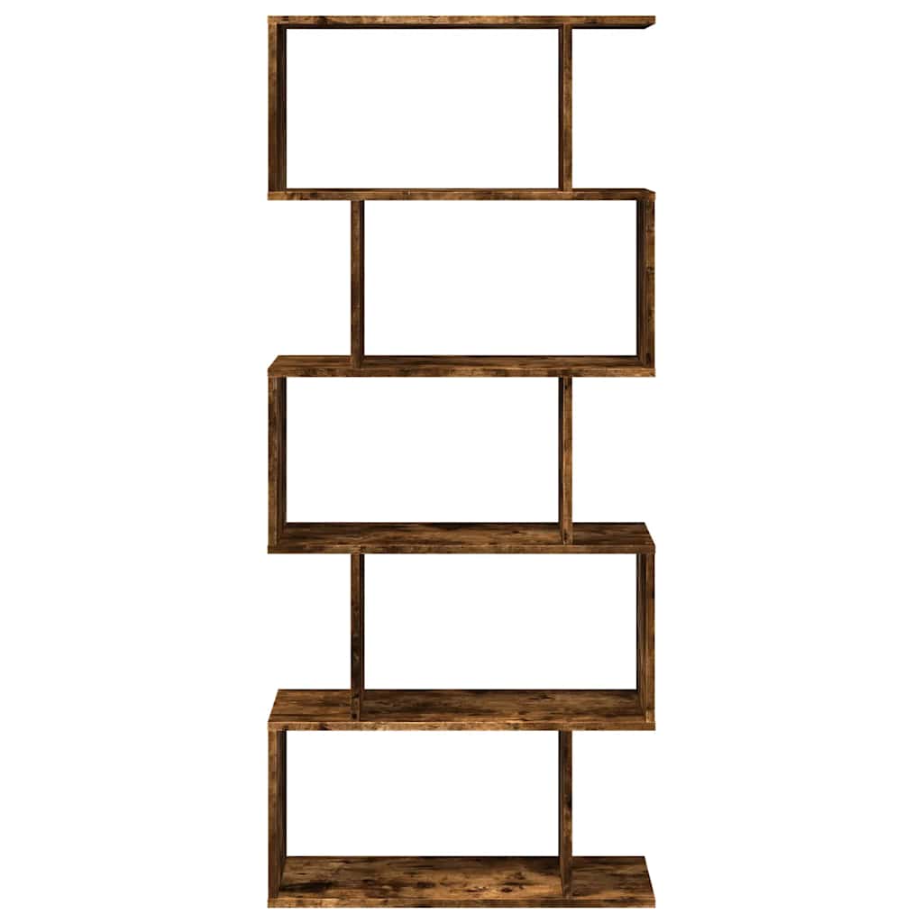 Kamerscherm / boekenkast 5-laags 70x24x161 cm hout gerookt eik is nu te koop bij PeponiXL, paradijselijk wonen!