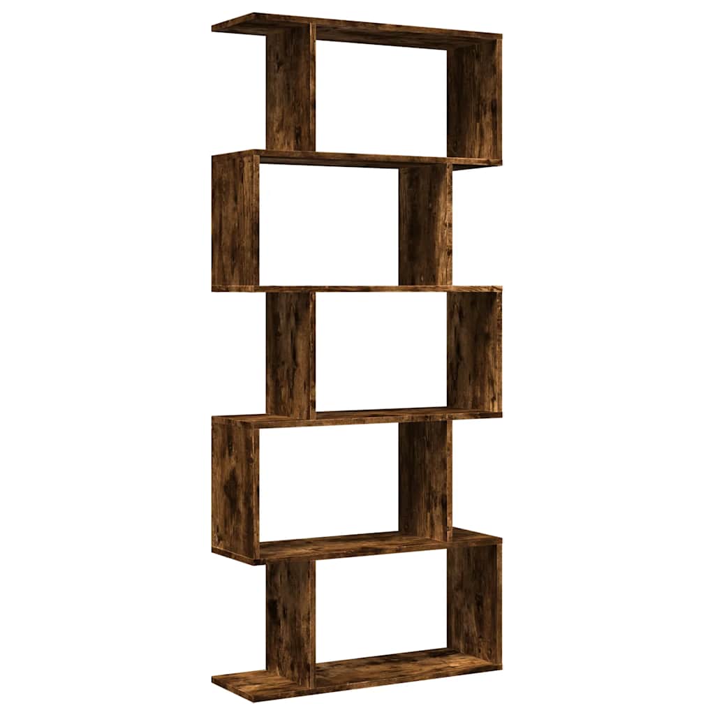 Kamerscherm / boekenkast 5-laags 70x24x161 cm hout gerookt eik is nu te koop bij PeponiXL, paradijselijk wonen!