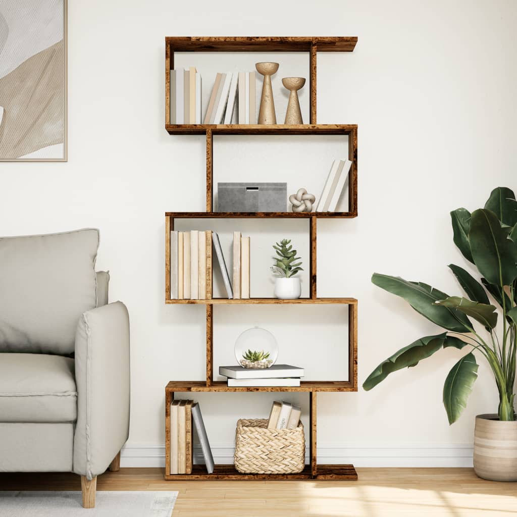 Kamerscherm / boekenkast 5-laags 70x24x161 cm hout oud hout is nu te koop bij PeponiXL, paradijselijk wonen!
