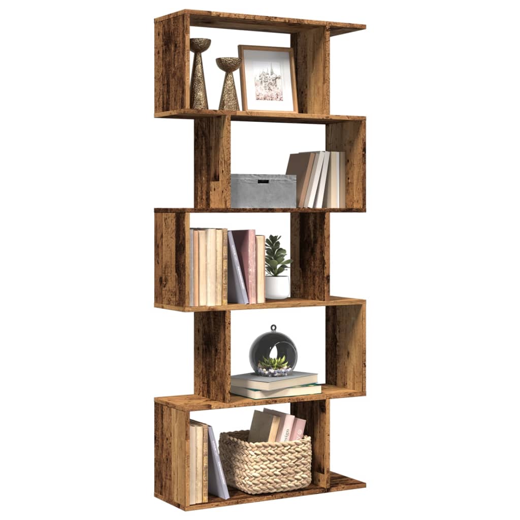 Kamerscherm / boekenkast 5-laags 70x24x161 cm hout oud hout is nu te koop bij PeponiXL, paradijselijk wonen!