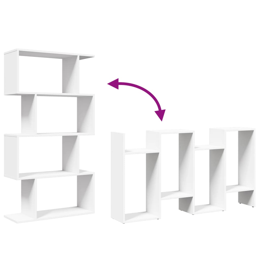 Kamerverdeler Boekenkast 4-laags Wit 70x24x129 cm Bewerkt Hout is nu te koop bij PeponiXL, paradijselijk wonen!