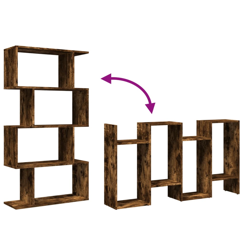 Kamerscherm / boekenkast 4-laags 70x24x129 cm hout gerookt eik is nu te koop bij PeponiXL, paradijselijk wonen!