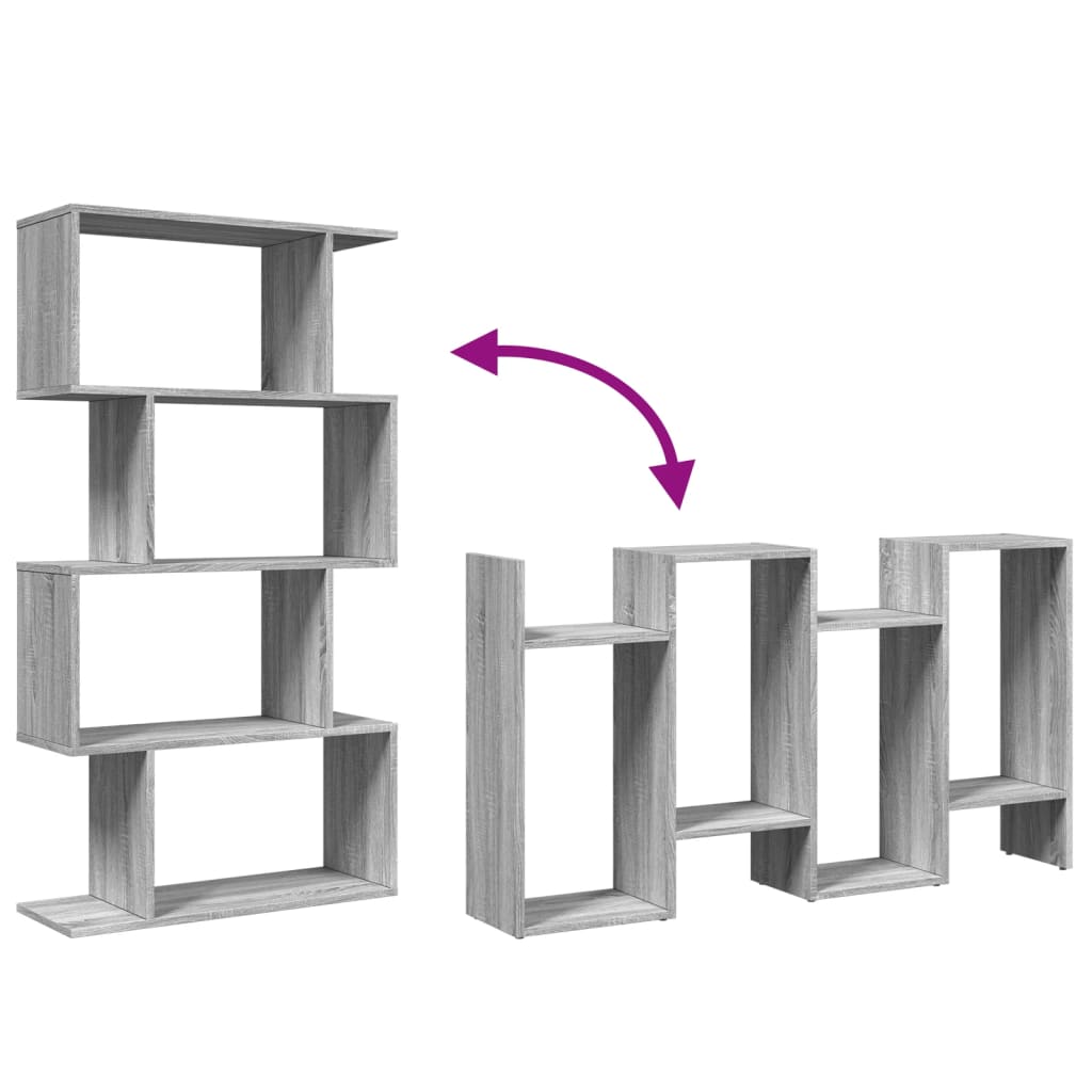 Kamerscherm / boekenkast 4-laags 70x24x129 cm hout grijs sonoma is nu te koop bij PeponiXL, paradijselijk wonen!